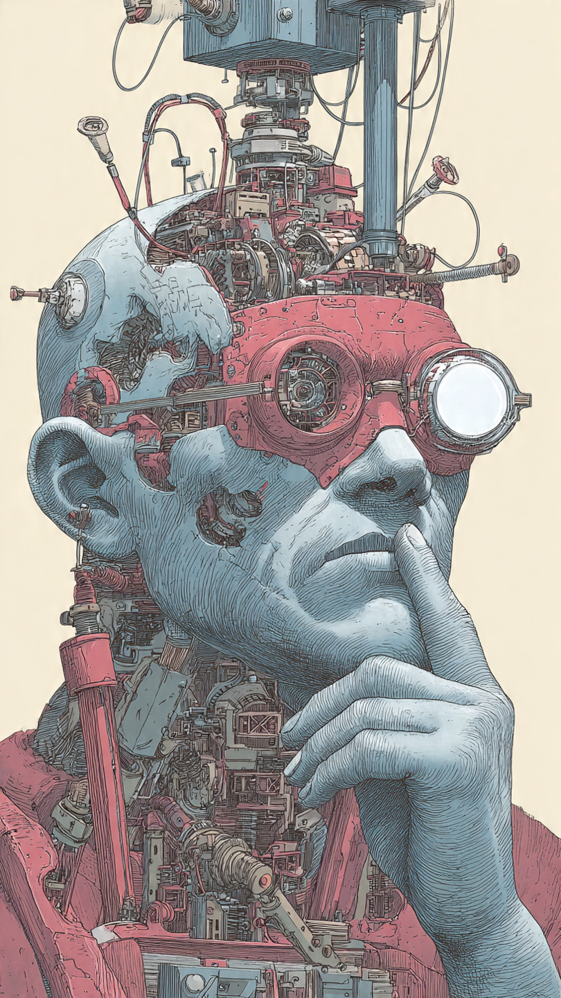 Image of a thinking machine generated by Meta AI