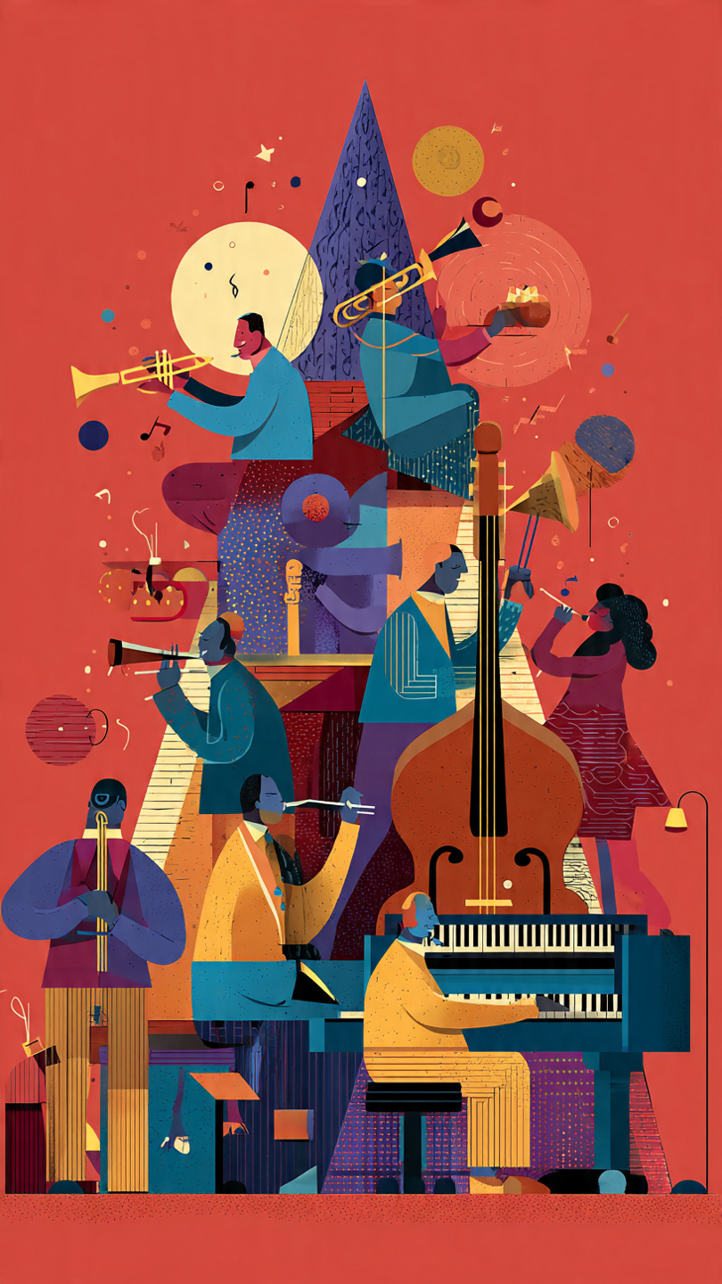 A jazz band playing christmas music.