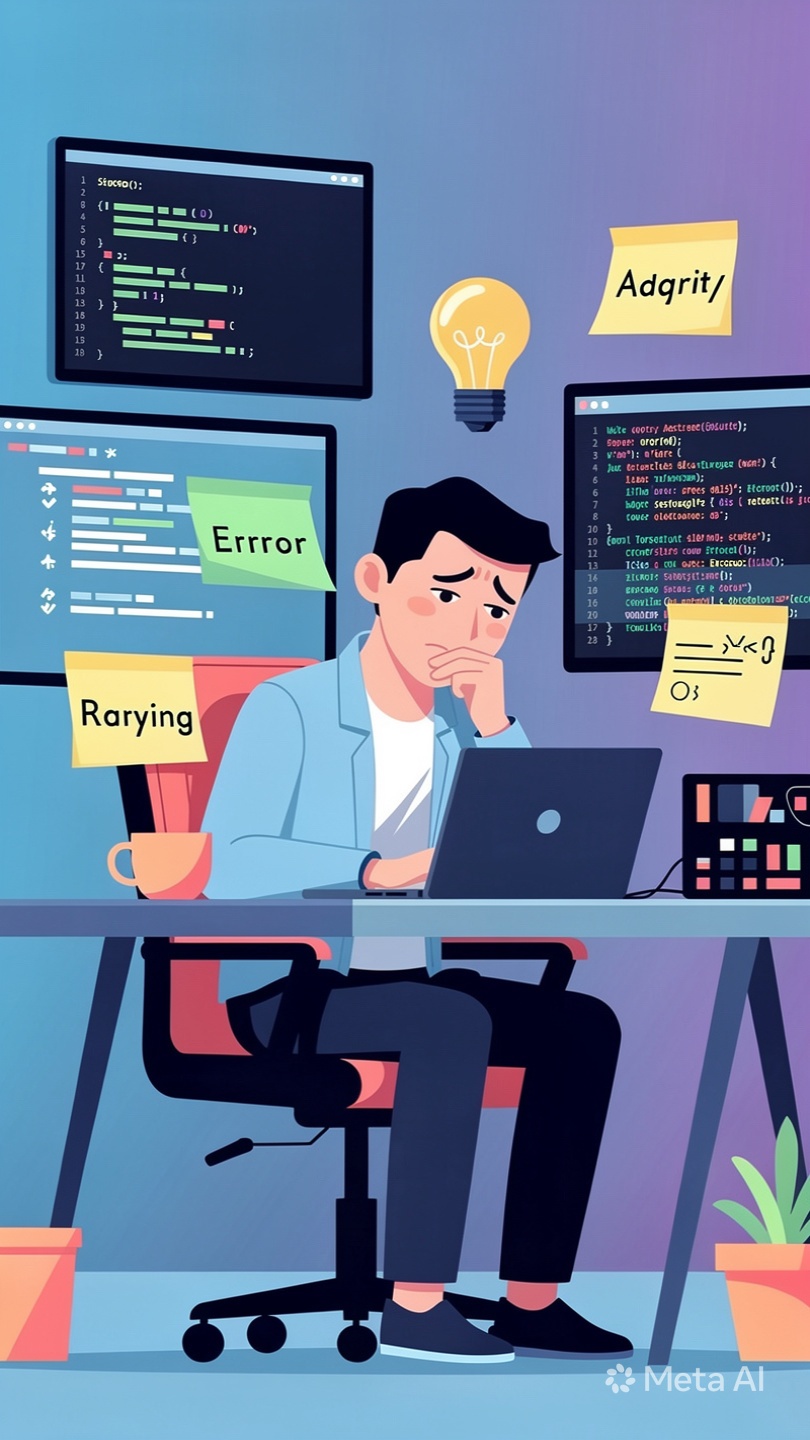 An AI generated illustration of a programmer tackling a challenging problem
